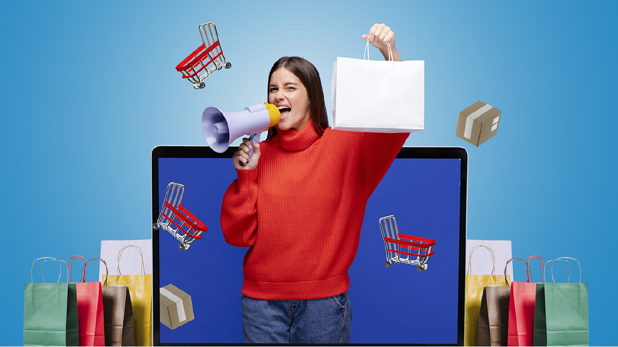 Laptop promotional banner
